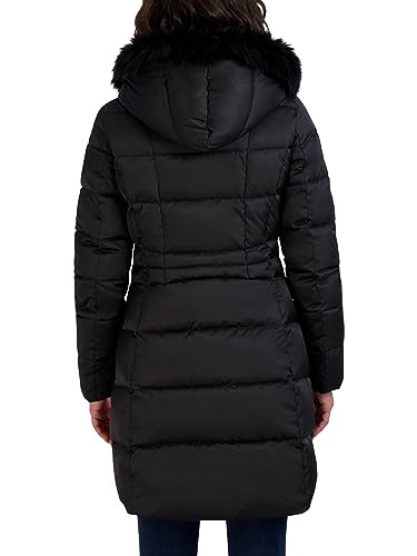 Tahari Women's Fitted Puffer Coat with Oversized Hood4