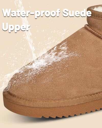 Mini Snow Boots for Women Anti-Slip Womens Boots Fur Fleece Lined Ankle Boot Winter Suede Snow Boots Indoor & Outdoor3