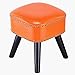 Tapicerowany Podnóżek Ottomans Stolec Ottoman, Pu Leather Sofa Sofa Sofa Stołek Makeup Stołek, Zmień ławkę Na Buty(Color:Pomarańczowy czerwony)