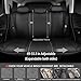CAR PASS Waterproof Leather Back Seat Covers, Nappa PU Leather Rear Seat Bench Cushioned Breathable Back Row Protector Universal Fit for Car Sedan SUV Pickup Truck, Backseat Rear (Black)