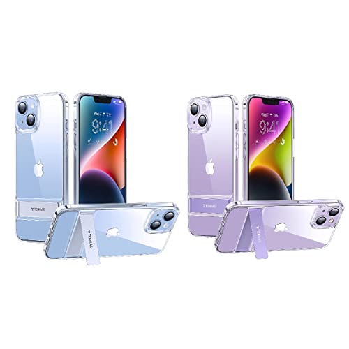 TORRAS MoonClimber Designed for iPhone 14 Plus Case, 6.7'' 2022, Transparent+Purple