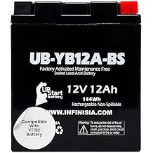 YB12A-A 12V 12Ah Replacement For YT12C Motorcycle Battery - Compatible With YT12CL Battery Parts AGM Sealed Lead Acid Batteries YB12A-BS