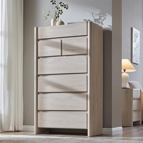 wow97e Modern 7 Drawers Dresser for Bedroom, 54.7" Tall Large