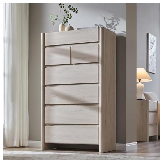 wow97e Modern 7 Drawer Tall Dresser