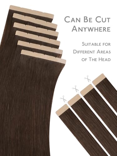 Image of WENNALIFE 3.15 inch Wide Tape in Hair Extensions Human Hair, Tape in Weft