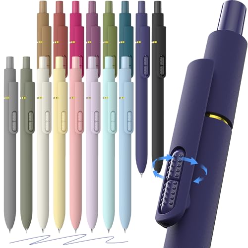 JIMMIDDA 16 Pack Blue Gel Pens with Fidget, 0.7mm Blue Ink Quick-Drying