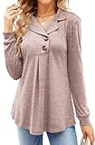 Picture of Newchoice Dressy Casual Tops for Women for Work Long Sleeve Tunic Sweatshirt Tops Blouse Fall Clothing(Coffee.M)