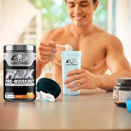 Image of Pre Workout Powder for Men & Women | Enhanced Energy, Focus, & Pumps + Cognitive Enhancers | 300mg Caffeine | 30 Servings (Orange)