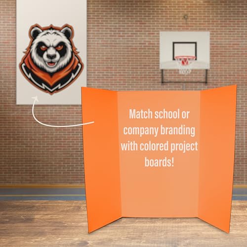 Flipside Products 36” x 48” Project Boards for Presentations, Science Fair, School Projects, Event Displays and Trifold Picture Board, Proudly Made in USA - Orange - 24 Pack