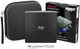 Pioneer BDR-XD07UHD External Blu Ray Drive - 6x Portable USB 3.0 BD/DVD/CD Burner, Supports 4K Ultra HD Blu-Ray Playback - Cyberlink Software Included