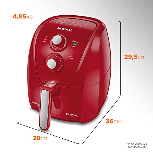 MONDIAL, Fritadeira a Ar, 220V, Family 4L, 1500W, Vermelho - AFN-40-FR