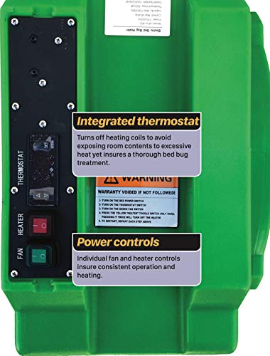 Portable Electric Bed Bug Sanitation Heater | Professional-Grade | Heat Treatment System and Equipment | Get Rid of BedBugs | 19,659 BTU | ePro 400 Heater Bundle Package for 400 Sq Foot Room | Green