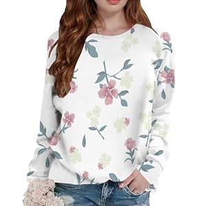 Womens Boho Floral Sweatshirt Graphic Pullover Tops Long Sleeve Round Neck Plus Size Fall Casual Hoodies