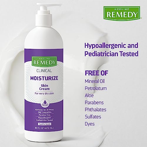 image for Medline Remedy Clinical Skin Cream, Vanilla Scent (16 fl oz), Moisturi