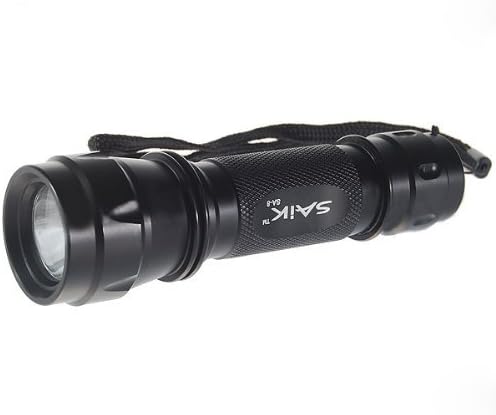 SAiK SA-8 Cree Q4-WC 3-Mode 180-Lumen LED Flashlight Flashlamp Torch - Black