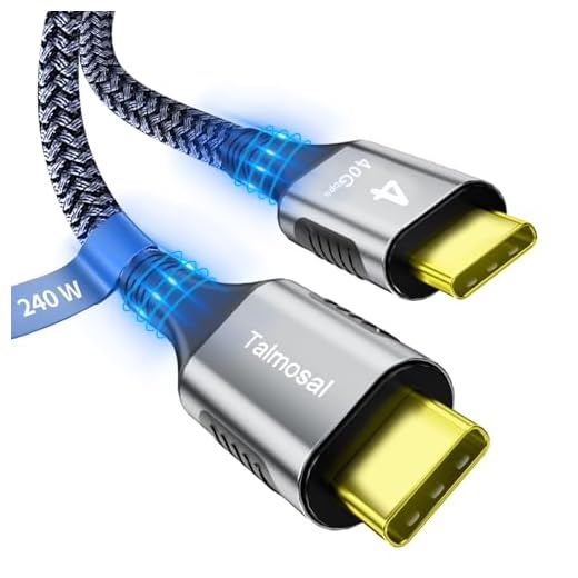 Talmosal USB4 for Thunderbolt 4 Cable 2.6ft, Support 8K@60Hz, 4K@144Hz 40Gbps/240W PD Charging for iPhone 16/15, Thunderbolt 3, MacBook Pro, Docking, eGPU, SSD, Surface Pro