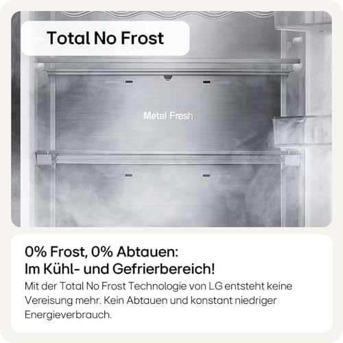 Bild 2 - LG GSGV81PYLL Side by Side Kühlschrank, Klasse E, 635 L, Instaview, Kühlschrank mit Gefrierfach, Eis-, Crushed Ice- Wasserspender, Total NoFrost, Smart Inverter Kompressor, Wi-Fi
