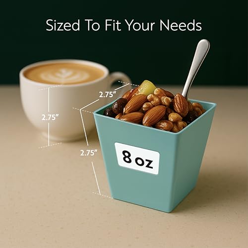 Image of Restaurantware 8 Ounce Large Kova Cups 100 Disposable Dessert Tumbler - Lids Sold Separately Sturdy Baby Blue Plastic Appetizer Cups For Mousse Layered Cakes At Catered Events
