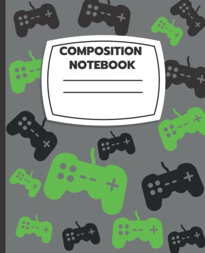 Composition Notebook Journal Video Game consoles Green and Black Wide Ruled Lined Notebook for Writing Notes (Books Gifts for Kids, Students and ... School Video game consoles Lovers Journal