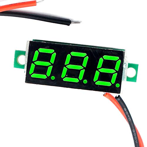 Image of (5 Pack) JacobsParts DC 4.5-30V 2-Wire Voltmeter 3-Digit LED Display Panel Volt Meter Digital Voltage Tester (Green)