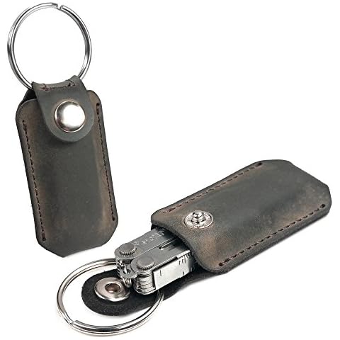 TUFF LUV Western Leather Case Pocket Clip Compatible With Leatherman Micra/Squirt Multi-tool - Brown Cover
