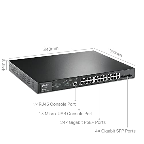 Image of TP-Link Omada SG3428MP | 24 Port Gigabit L2+ Managed PoE Switch | 24 PoE+ Port @384W | 4 x SFP Slots | PoE Auto Recovery | Support Omada SDN | IPv6 , Static Routing | 5 Year Manufacturer Warranty