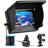 Fischfinder, Unterwasserkamera Angeln, 1080PHD, 4.3 Zoll IPS Display, 2000 Helligkeit, IP68 Wasserdicht mit 30m Kabel, Weitwinkel IR Nachtsicht, 5000mAh Akku, Type-C Schnellladung für Eisfischen, Boot