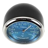 TOPPERFUN Car Thermometer Interior Temperature Monitor with Luminous Display and Digital Clock Mini Dashboard Gauge for Vehicle