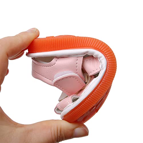 Image of WILLFUN Baby Boy Girl Summer Infant Squeaky Sandals Premium Rubber Sole Closed-Toe Non-Slip Shoes Toddler First Walkers