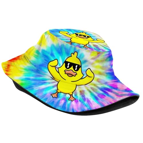 Image of Funny Duck Bucket Hat Fisherman Hat Beach Travel Sun Hat Outdoor Cap for Unisex Men Women
