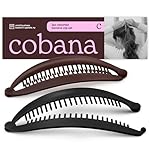 Cobana Banana Clip Hair Clips – Volumizing Hair Claw Clips & Hair Styling Accessories for Thick & Thin Hair – Large 6” Set of 2 (Black and Brown)