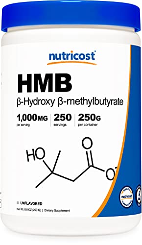 Nutricost HMB Powder (Beta-Hydroxy Beta-Methylbutyrate) 250 Grams - Gluten Free & Non-GMO