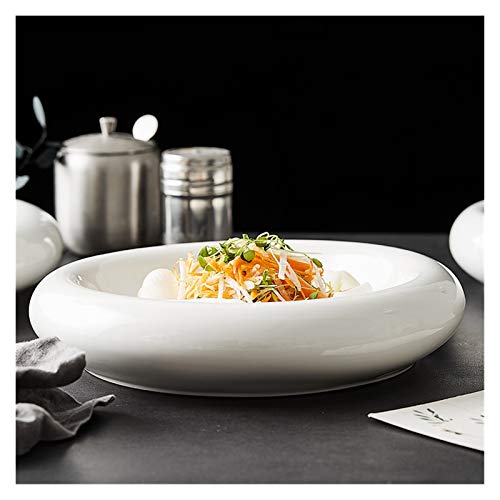 JSJJRGB Assiette de Diner Plaque de légumes épais Rondes Restaurant Clubhouse Cold Disque Cold Wobble Assiette spéciale Vaisselle Décorative Cuisine Fournitures de Cuisine (Color : S 19.5cm)