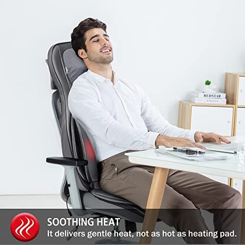 Comfier Neck and Back Massager with Heat - Massage Chair with Compress & Rolling,Kneading Shiatsu Back Massager for Full Back,Neck, Massage Chair Pad for Home, Office use