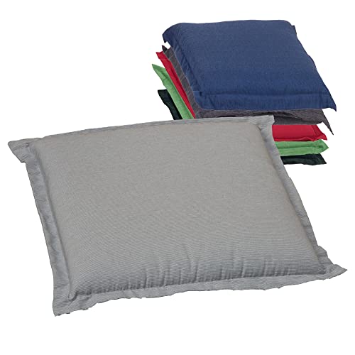 Beo Sitzkissen Stuhl Eckig | Atmungsaktives Sitzkissen Gartenstuhl Made in EU | UV-beständiges Sitzpolster Gartenstuhl | Stuhlkissen Outdoor waschbar | Sitzkissen Bank in Hell-Grau