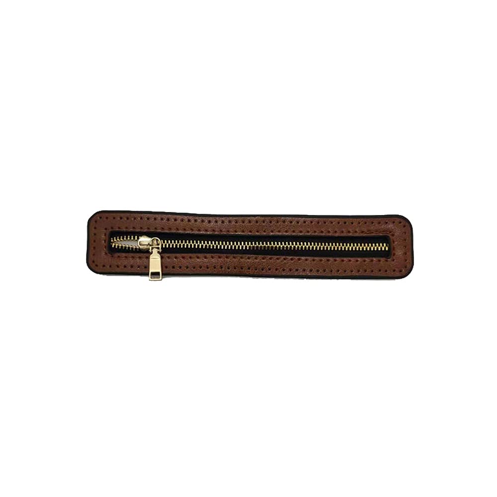 Fermeture éclair en cuir synthétique accessoires couture sac marron