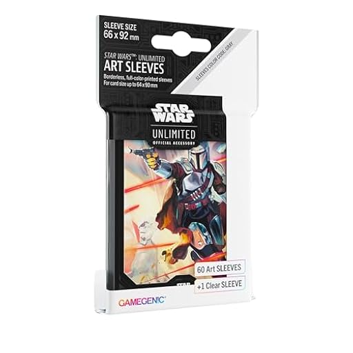 Gamegenic | Star Wars: Unlimited Art Sleeves Mandalorian | Pack de 60 Fundas Ilustradas con Diseño Oficial y 1 Funda Transparente | Optimizado para Star Was Unlimited y Otros LCGs y TCGs | Ya disponible en tu tienda friki favorita! En mundofriki.es!