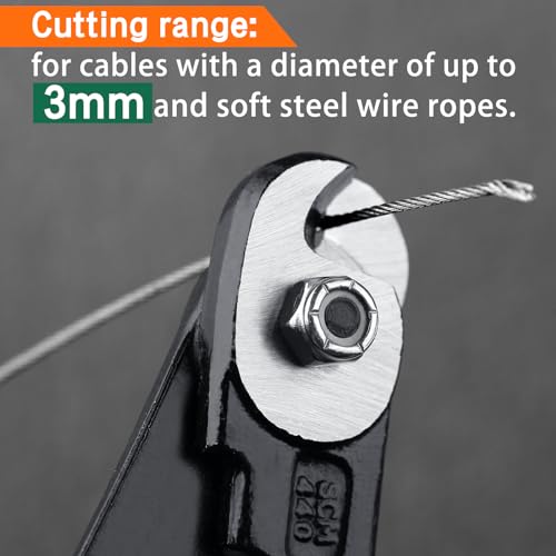 SPEEDWOX Heavy Duty Wire Cutters for Crafting Stainless Steel Wire Rope Cable, Metal, Up to 3mm; Chrome-Molybdenum Steel - Image 2