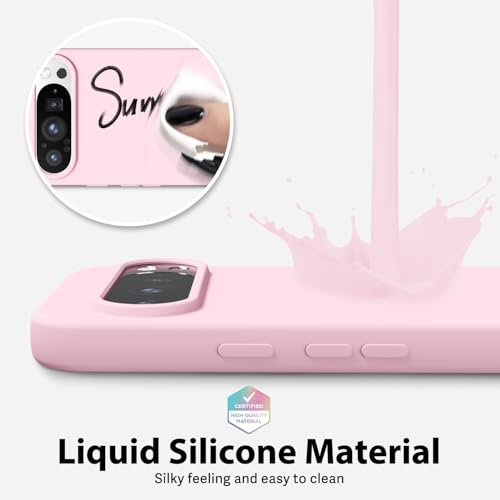 oakxco for Google Pixel 10/10 Pro Phone Case Liquid Silicone, Cute Thin Slim Soft Rubber Gel for Women Men, Smooth Matte TPU Plain Solid Color Girly Case with Camera Cover Protection, Light Pink by oakxco - Used condition - Image 4