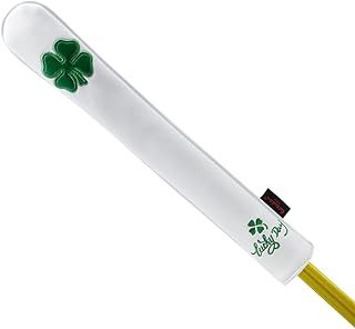 Golf Alignment Stick Cover, Leather Alignment Stick Headcover, Golf Accessory 4 Leaf Clover 13 x 2.5 inches