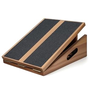 Planche Inclinée Réglable en Bois – Planche d&rsquo;Équilibre Portable pour Squats, Étirement des Mollets, Cheville et Rééducation Physique, Planche d&rsquo;Inclinaison Professionnelle pour Fitness