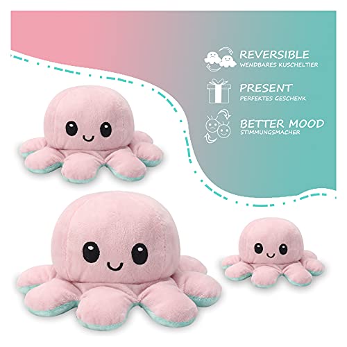 Reversible Octopus Soft Toys, doppelseitiges Flip Octopus Plüschtier,niedliche Mini Octopus StimmungsKuscheltiere Puppe… – Bild 3