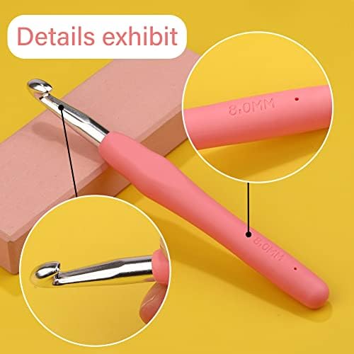 QMNNMA 8 mm Crochet Hook, Ergonomic Crochet Hooks for Arthritic Hands - 4