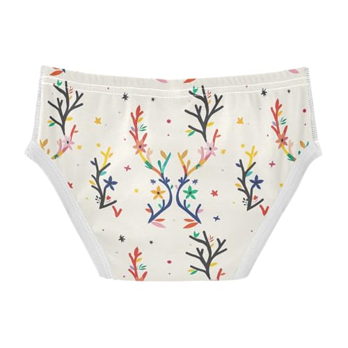 visesunny Boys Cotton Underwear Vector Antler Flower Printed Toddler Soft Training Briefs Size 2T-8Y for Kids2