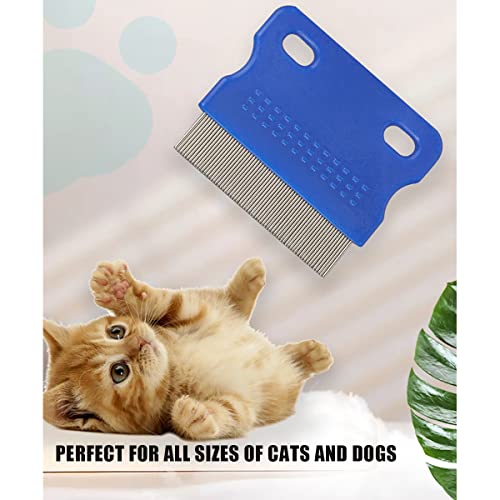 Qiaolejia Dog Grooming Comb,3 Pieces Stainless Steel Cat Combs, 2-in-1 Flea Comb with Round Teeth to Remove Float Hair… - Image 8