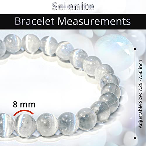Image of ANAYA AGATE Healing Crystal Bracelet for Women and Men - 8mm Round Beaded Bracelet for Men and Women - Unisex Stretchy Gemstone Bracelet for Healing and Protection