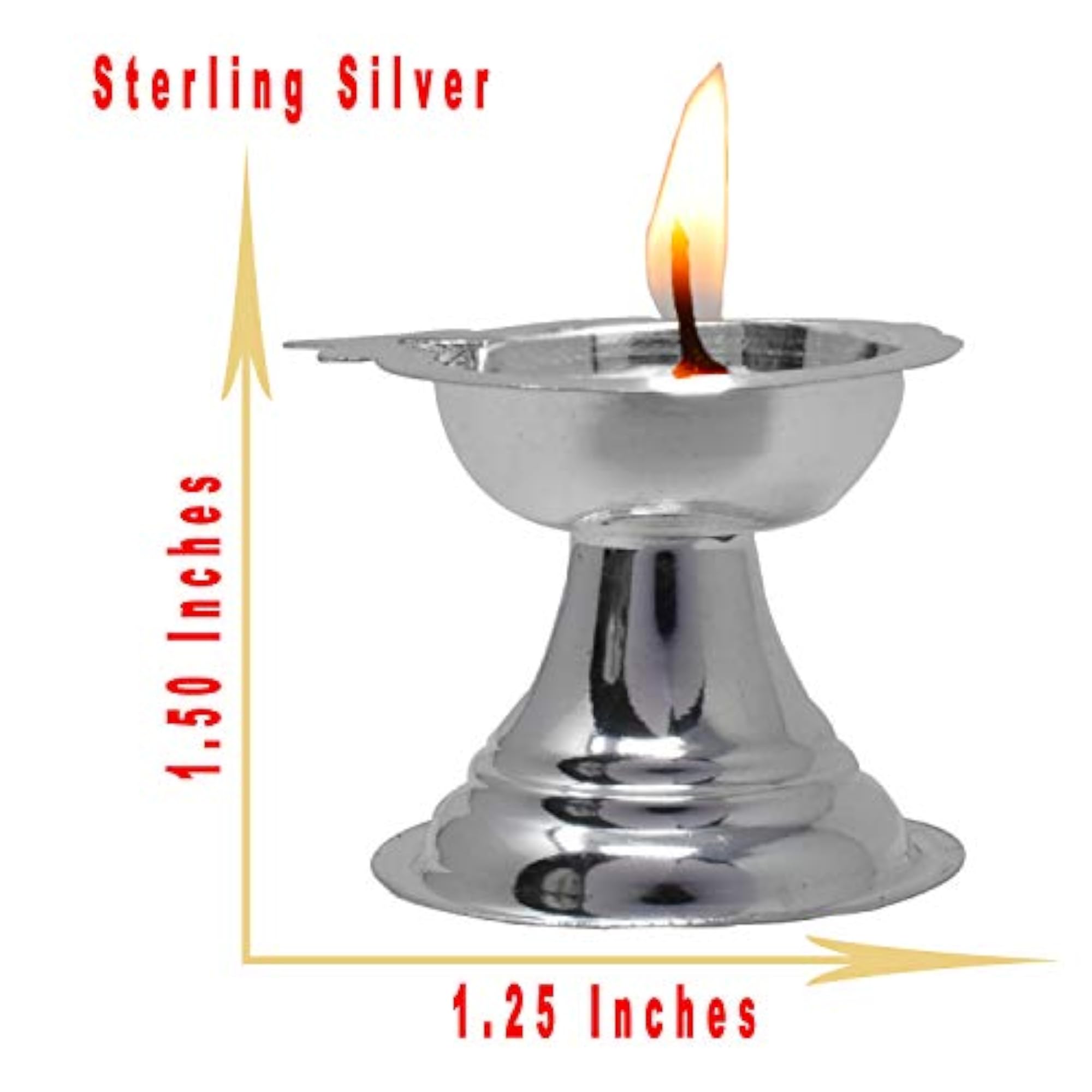 Pure Silver 925 Diya/Deepak Pair for Diwali Puja