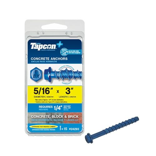 Tapcon+ Hex Head Concrete Anchors (5/16 x 3 Inch)