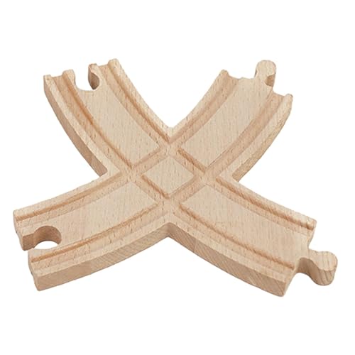 B Baosity Wooden Train Track Expansion Train Track Adapter Railroads Train Toy Track, Train Tracks Accessories for Boys Girls Child, 14.5cmx14cmx1.2cm