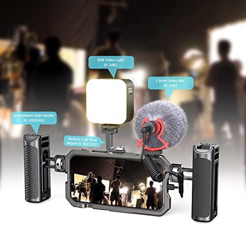 SMALLRIG Video Rig Cage for iPhone 13 Pro with Dual Cold Shoes, Aluminum Mobile Phone Stabilizer, Smartphone Video Rig cage for Filmmaking/Videography/Live streaming/Vlog 3562
